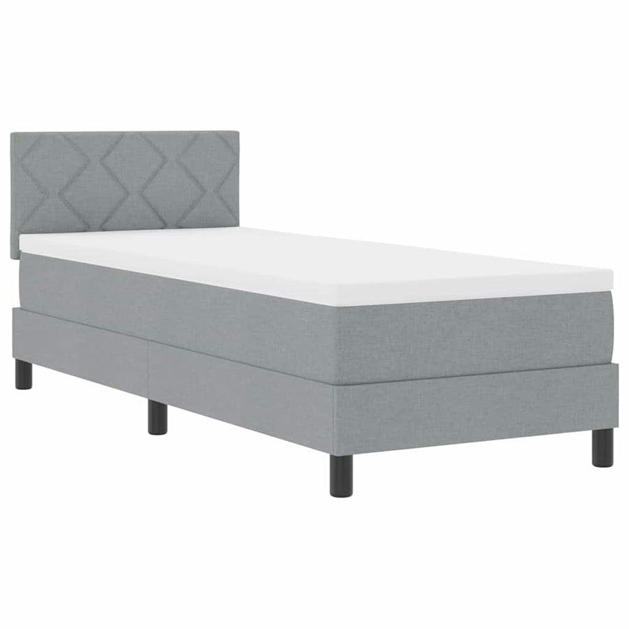 Boxspringbed met hoofdeinde Lichtgrijs 80 x 200 cm Stof