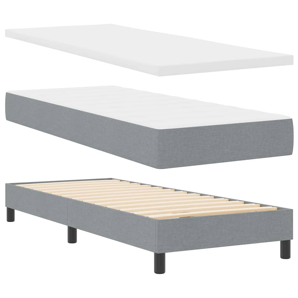 Boxspringbed met hoofdeinde Lichtgrijs 80 x 200 cm Stof