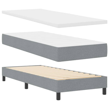 Boxspringbed met hoofdeinde Lichtgrijs 80 x 200 cm Stof