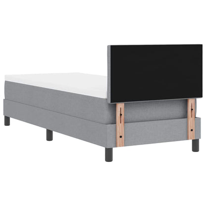 Boxspringbed met hoofdeinde Lichtgrijs 80 x 200 cm Stof