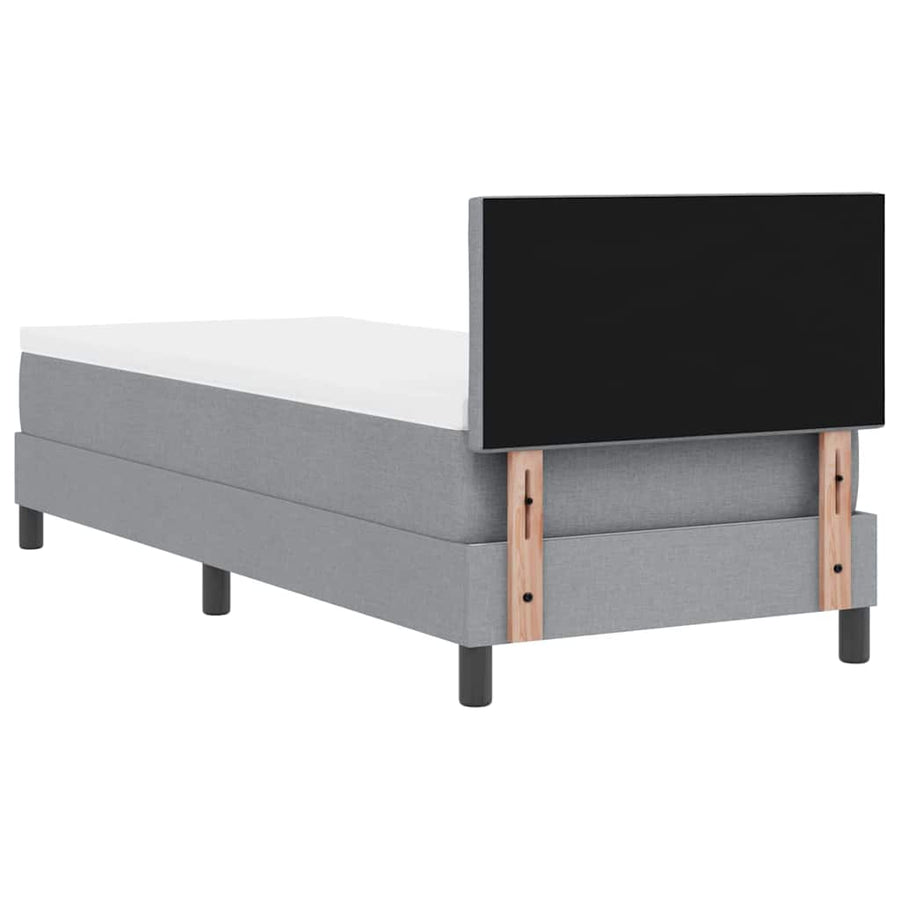 Boxspringbed met hoofdeinde Lichtgrijs 80 x 200 cm Stof
