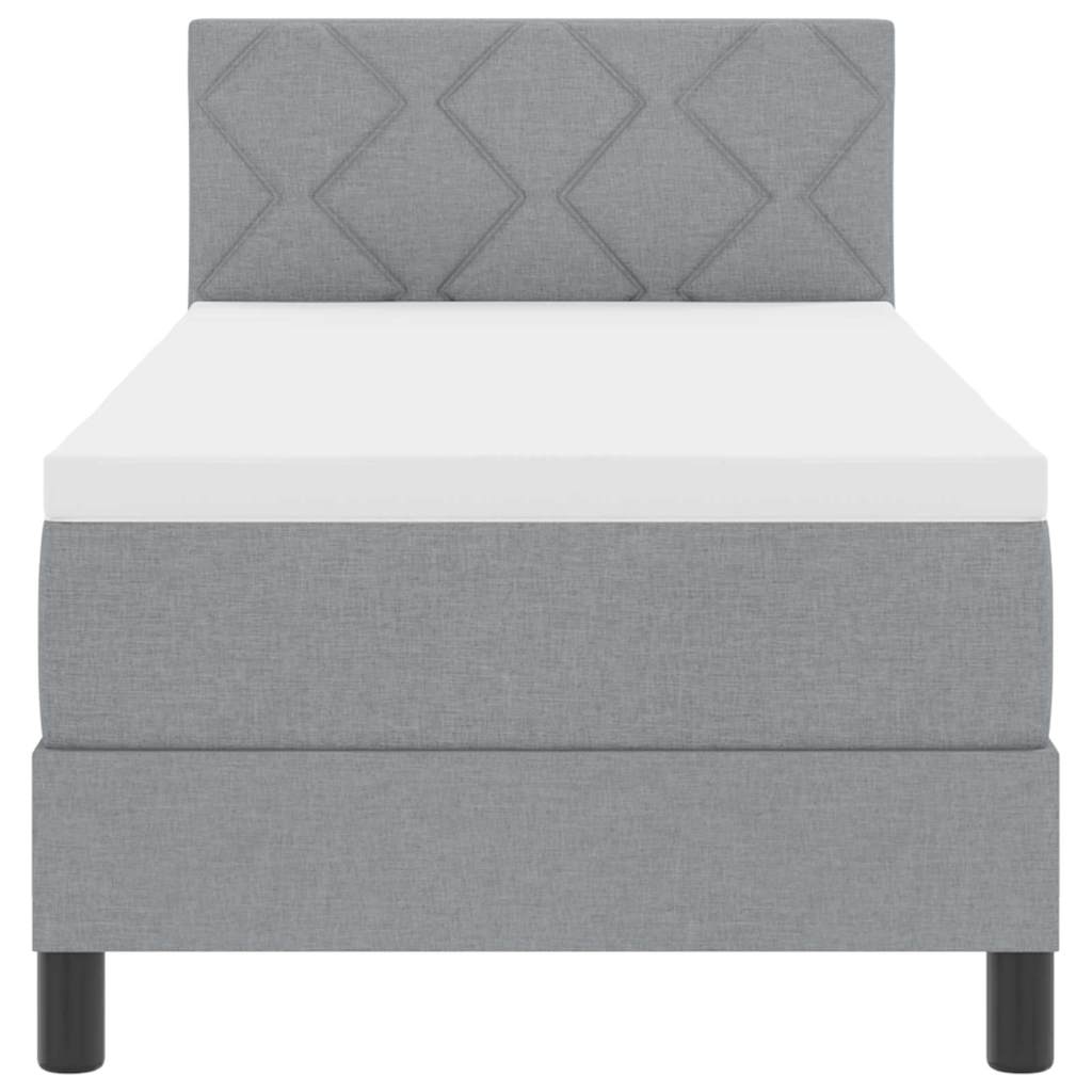 Boxspringbed met hoofdeinde Lichtgrijs 80 x 200 cm Stof