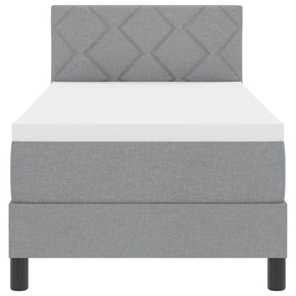 Boxspringbed met hoofdeinde Lichtgrijs 80 x 200 cm Stof