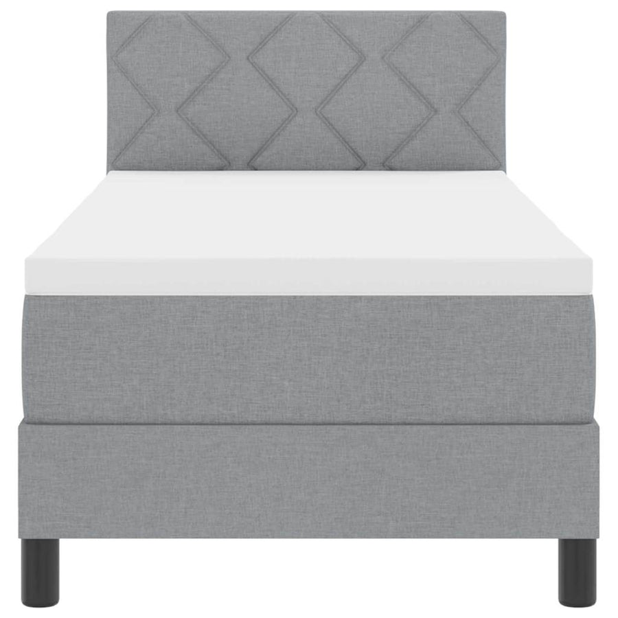 Boxspringbed met hoofdeinde Lichtgrijs 80 x 200 cm Stof