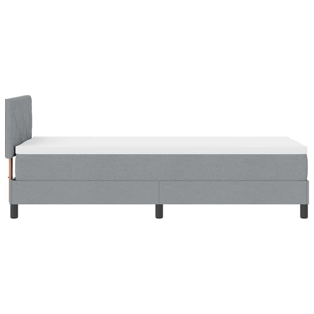 Boxspringbed met hoofdeinde Lichtgrijs 80 x 200 cm Stof