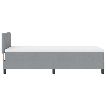Boxspringbed met hoofdeinde Lichtgrijs 80 x 200 cm Stof