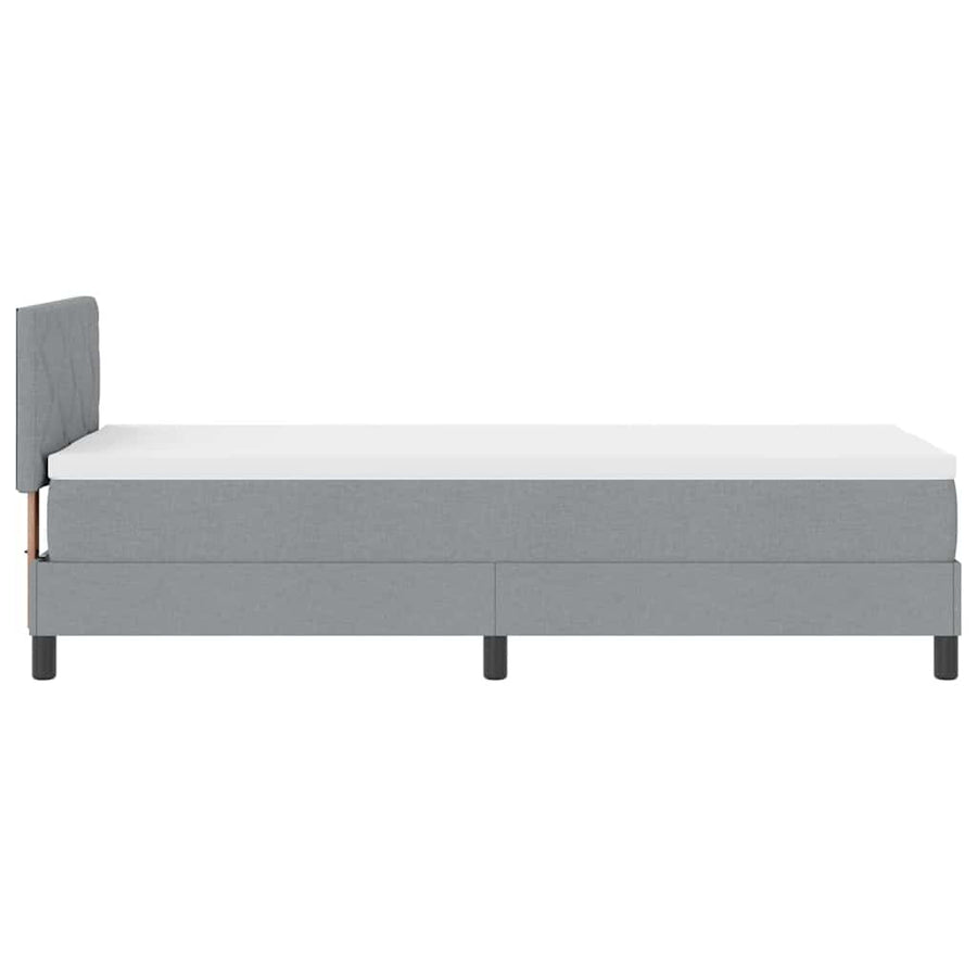 Boxspringbed met hoofdeinde Lichtgrijs 80 x 200 cm Stof