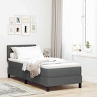 Box spring bed with mattress Dark grey 80 x 200 cm Fabric