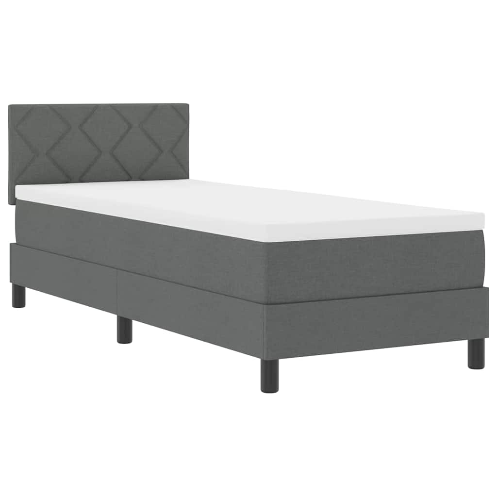 Boxspringbed met matras Donkergrijs 80 x 200 cm Stof