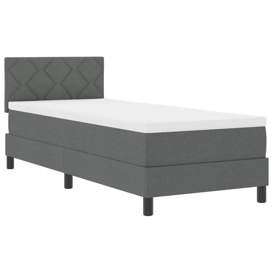 Boxspringbed met matras Donkergrijs 80 x 200 cm Stof