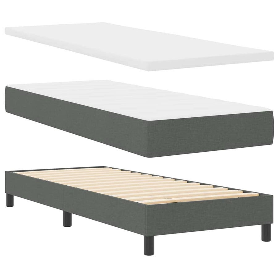 Boxspringbed met matras Donkergrijs 80 x 200 cm Stof