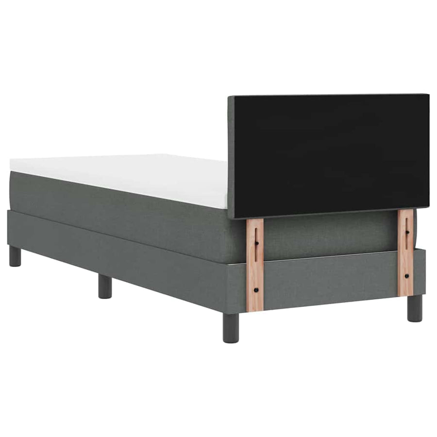 Boxspringbed met matras Donkergrijs 80 x 200 cm Stof