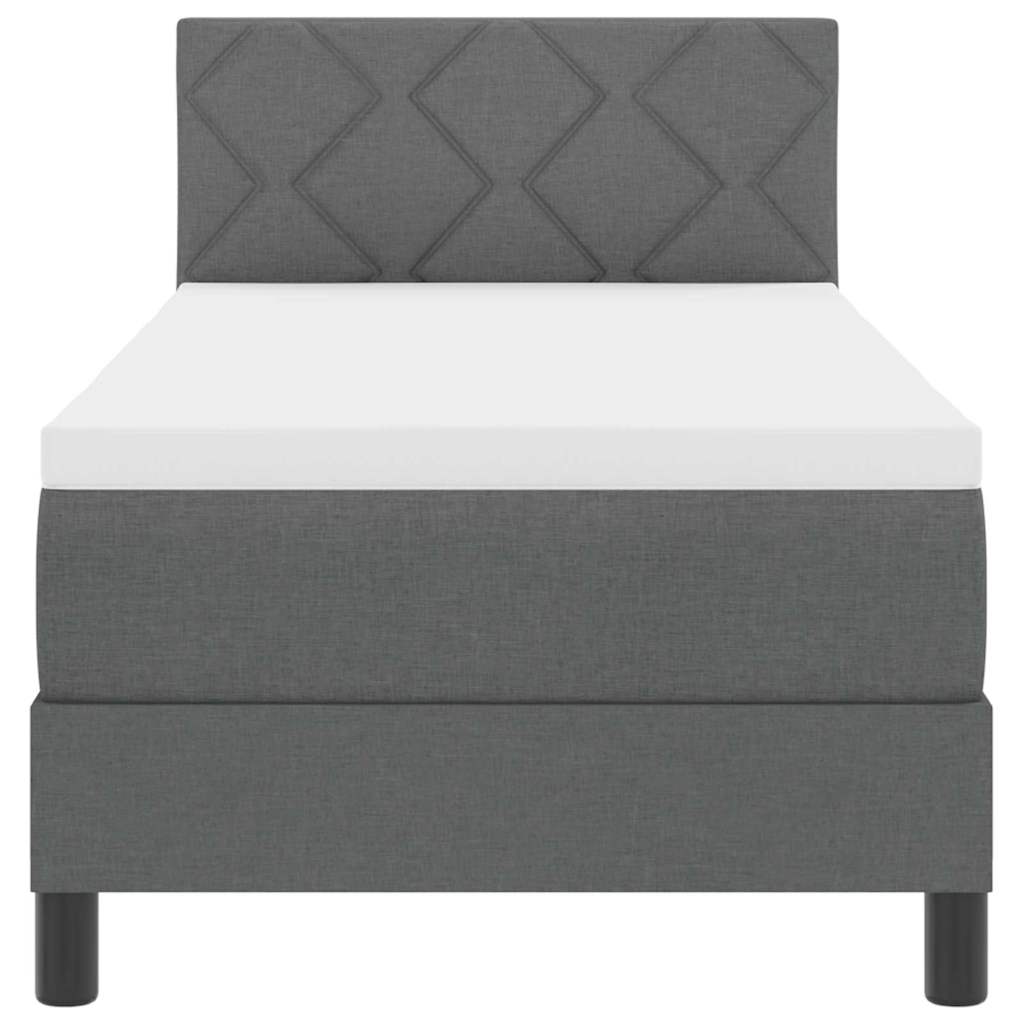 Boxspringbed met matras Donkergrijs 80 x 200 cm Stof