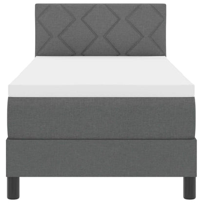 Boxspringbed met matras Donkergrijs 80 x 200 cm Stof