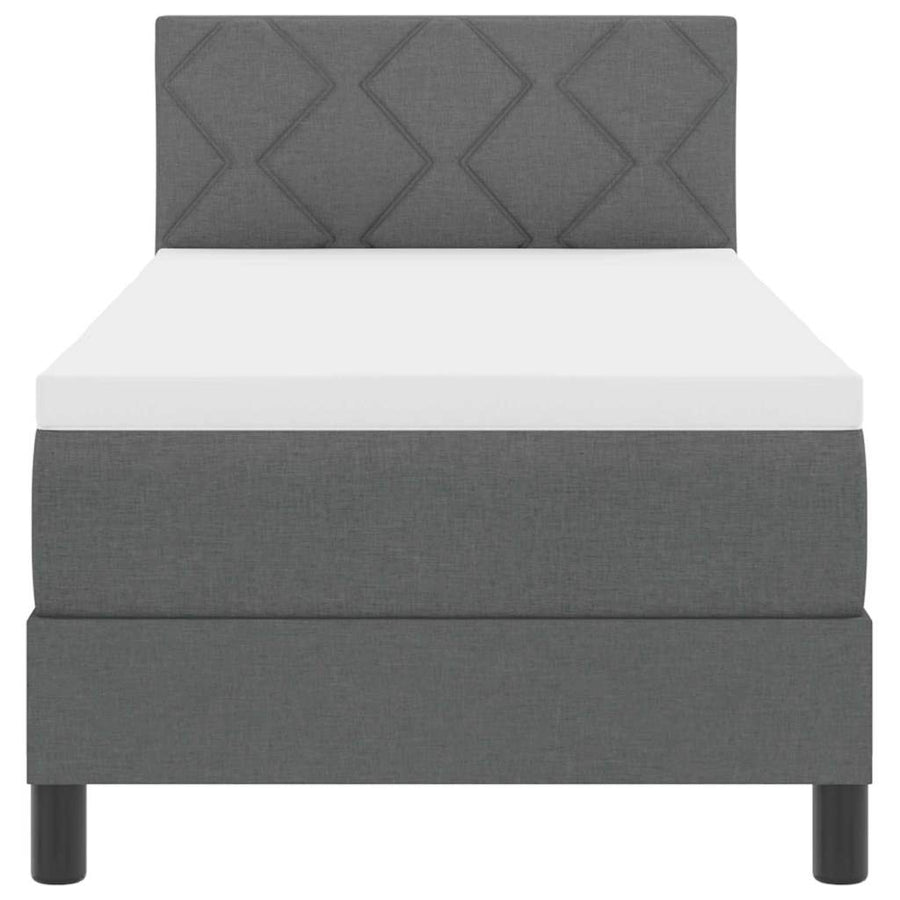 Boxspringbed met matras Donkergrijs 80 x 200 cm Stof