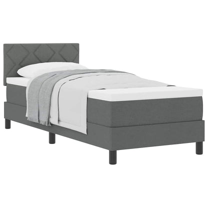 Boxspringbed met matras Donkergrijs 80 x 200 cm Stof