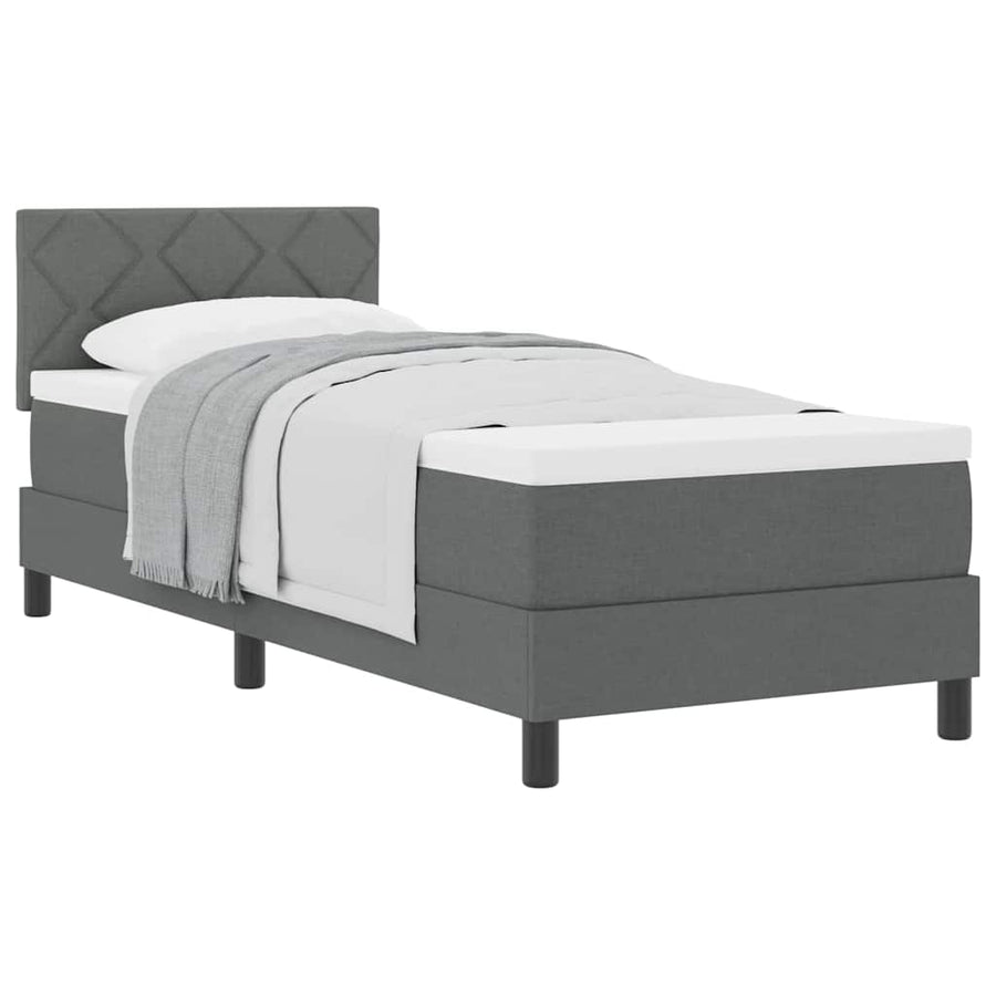 Boxspringbed met matras Donkergrijs 80 x 200 cm Stof