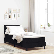 Boxspringbed met matras met hoofdeinde Zwart 80 x 200 cm Stof