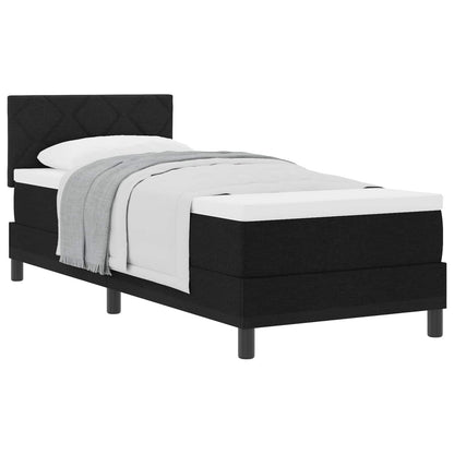 Boxspringbed met matras met hoofdeinde Zwart 80 x 200 cm Stof