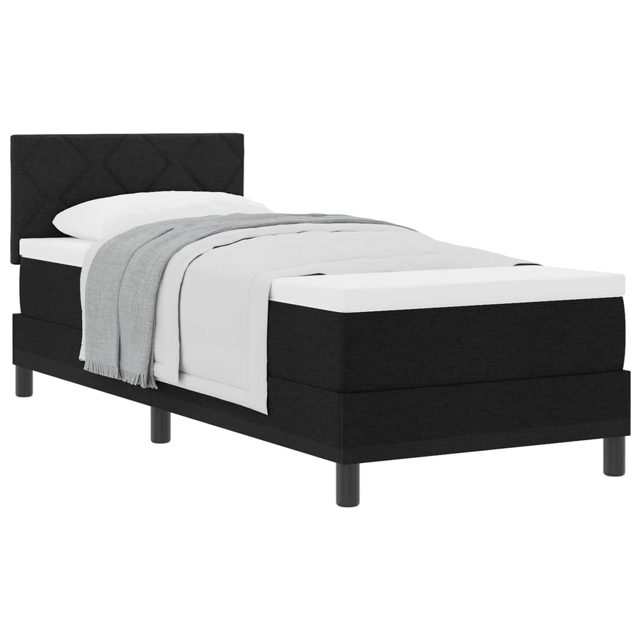 Boxspringbed met matras met hoofdeinde Zwart 80 x 200 cm Stof
