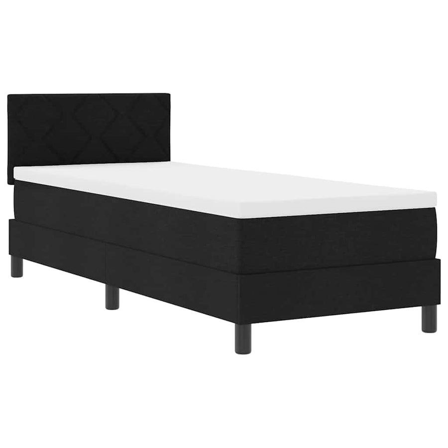 Boxspringbed met matras met hoofdeinde Zwart 80 x 200 cm Stof