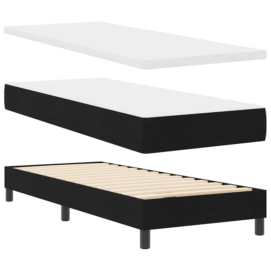 Boxspringbed met matras met hoofdeinde Zwart 80 x 200 cm Stof