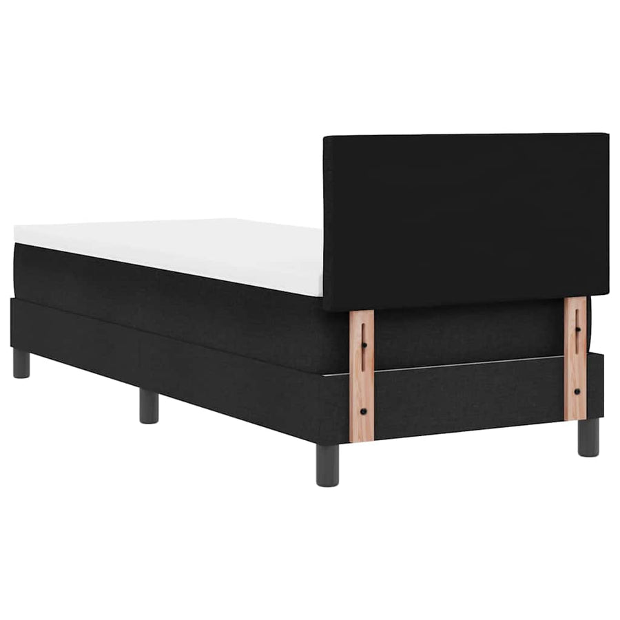 Boxspringbed met matras met hoofdeinde Zwart 80 x 200 cm Stof