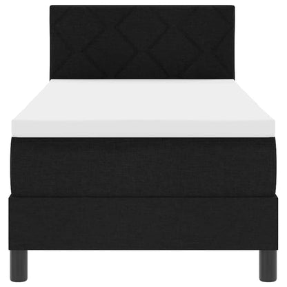 Boxspringbed met matras met hoofdeinde Zwart 80 x 200 cm Stof