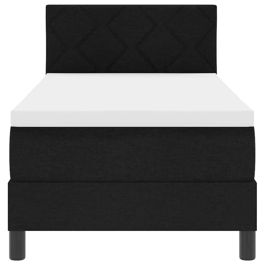Boxspringbed met matras met hoofdeinde Zwart 80 x 200 cm Stof