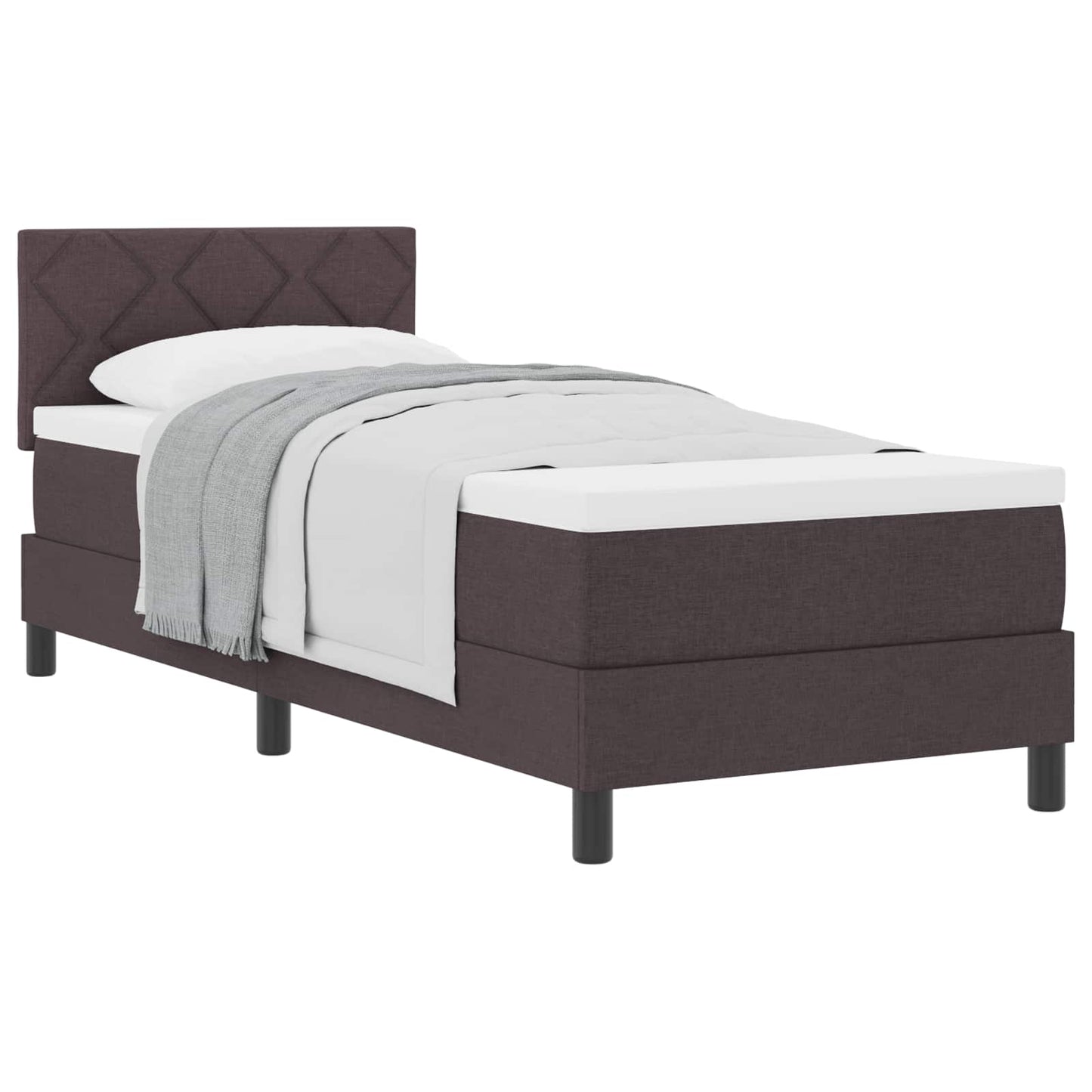 Boxspringbed met matras Donkerbruin 80 x 200 cm Stof
