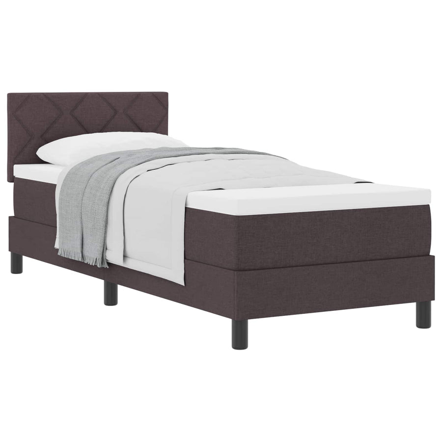 Boxspringbed met matras Donkerbruin 80 x 200 cm Stof