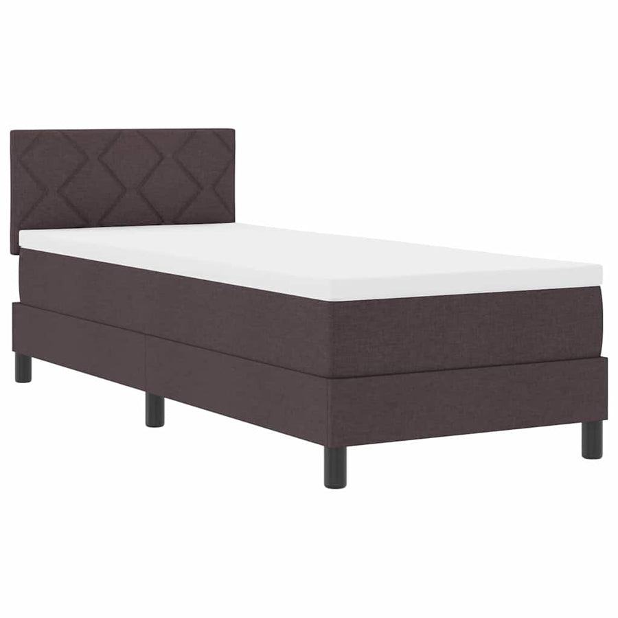 Boxspringbed met matras Donkerbruin 80 x 200 cm Stof