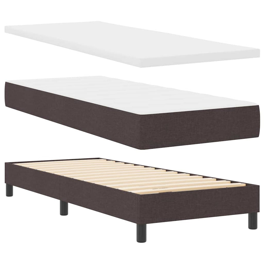 Boxspringbed met matras Donkerbruin 80 x 200 cm Stof