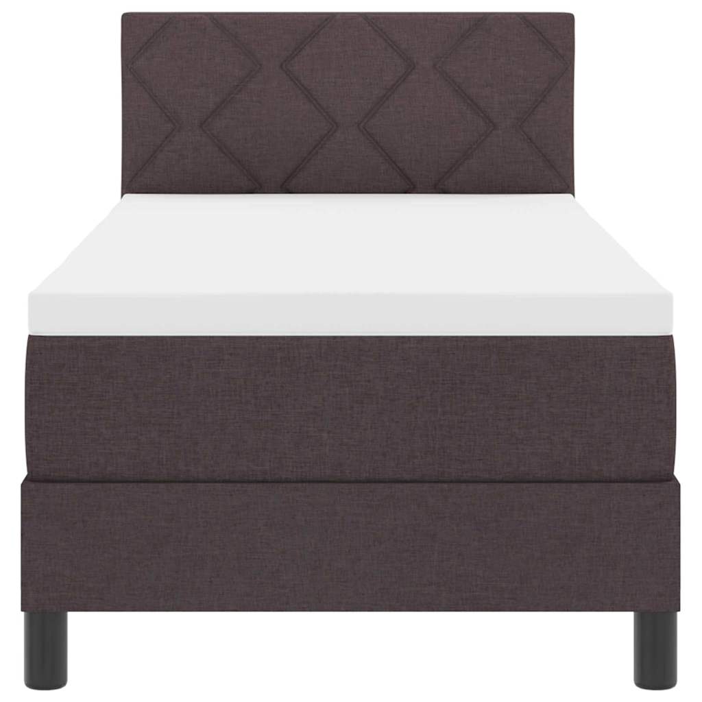 Boxspringbed met matras Donkerbruin 80 x 200 cm Stof