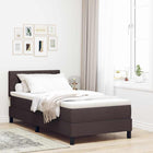 Box spring bed with mattress Dark brown 90 x 190 cm Fabric