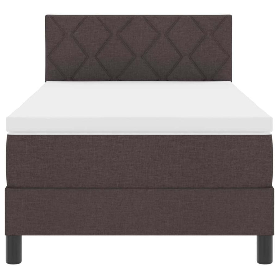 Boxspringbed met matras Donkerbruin 90 x 190 cm Stof