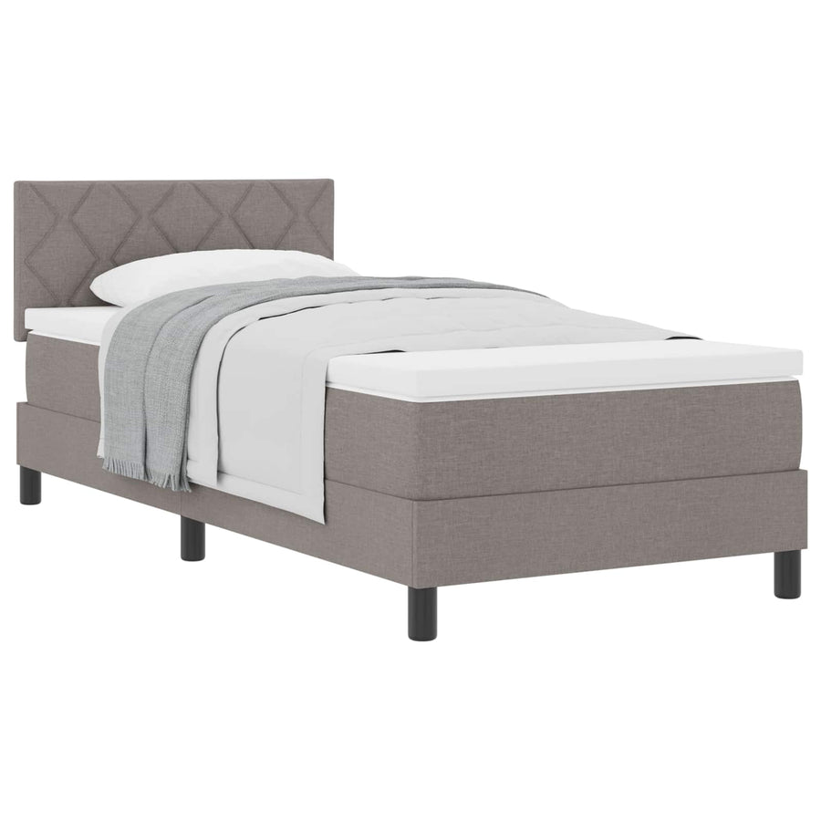 Boxspringbed met matras met hoofdeinde Taupe 90 x 190 cm Stof