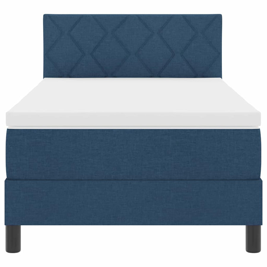 Boxspringbed met matras met hoofdeinde Blauw 90 x 190 cm Stof