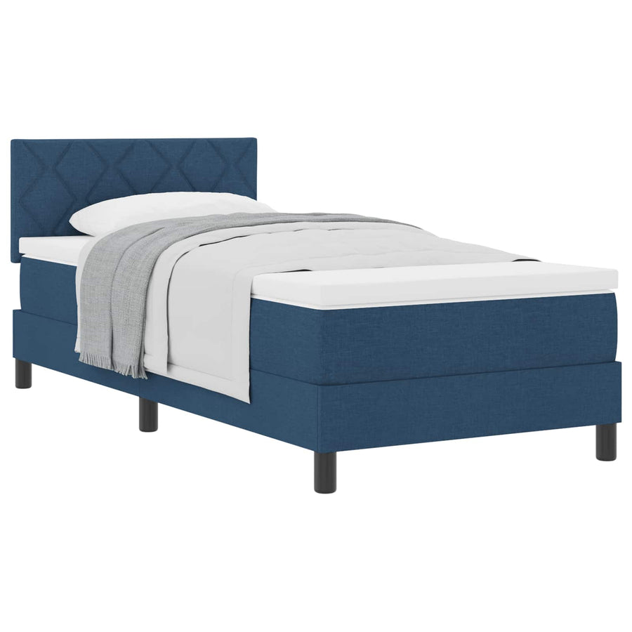 Boxspringbed met matras met hoofdeinde Blauw 90 x 200 cm Stof