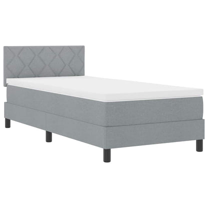 Boxspringbed met hoofdeinde Lichtgrijs 100 x 200 cm Stof