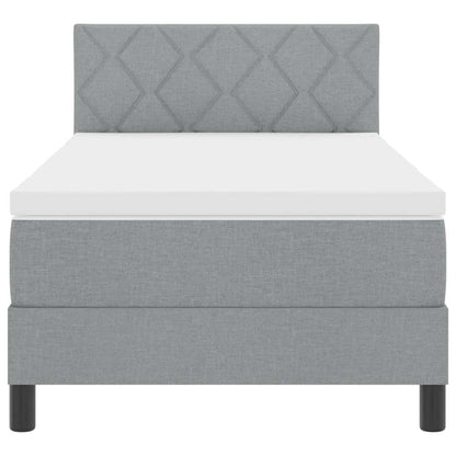 Boxspringbed met hoofdeinde Lichtgrijs 100 x 200 cm Stof