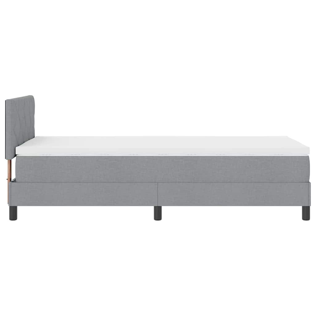 Boxspringbed met hoofdeinde Lichtgrijs 100 x 200 cm Stof