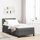 Box spring bed with mattress Dark grey 100 x 200 cm Fabric