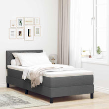 Boxspringbed met matras Donkergrijs 100 x 200 cm Stof