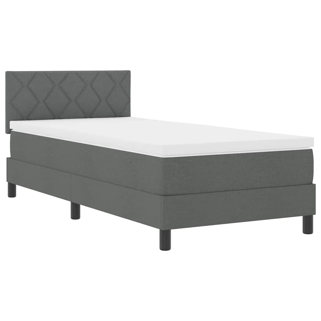 Boxspringbed met matras Donkergrijs 100 x 200 cm Stof