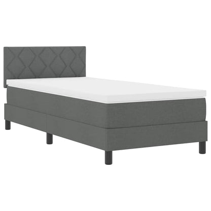 Boxspringbed met matras Donkergrijs 100 x 200 cm Stof