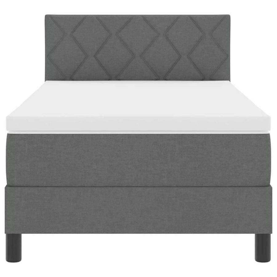 Boxspringbed met matras Donkergrijs 100 x 200 cm Stof