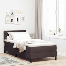 Boxspringbed met matras Donkerbruin 100 x 200 cm Stof