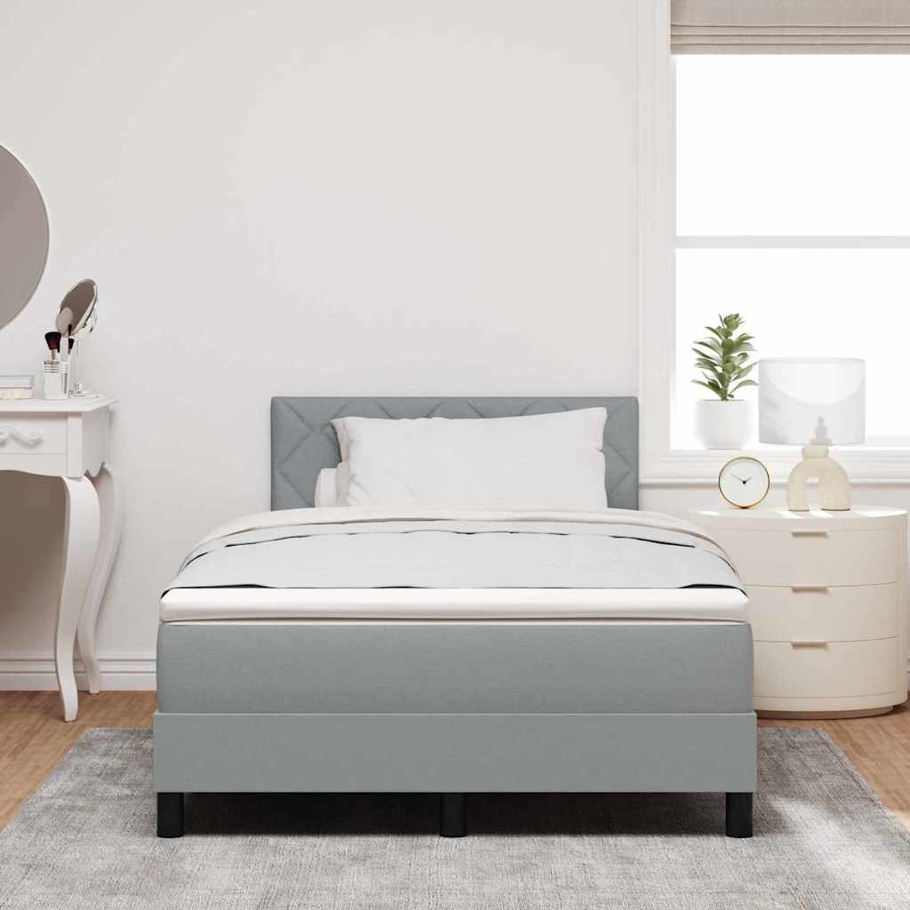 Boxspringbed met hoofdeinde Lichtgrijs 120 x 190 cm Stof