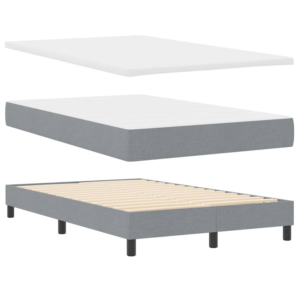 Boxspringbed met hoofdeinde Lichtgrijs 120 x 190 cm Stof